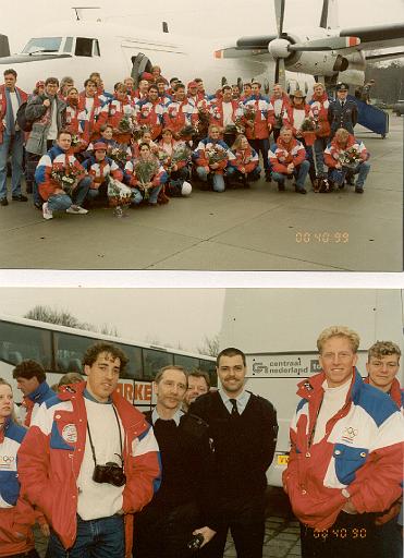 1994-02 Olympische schaatsploeg arriveert.jpg